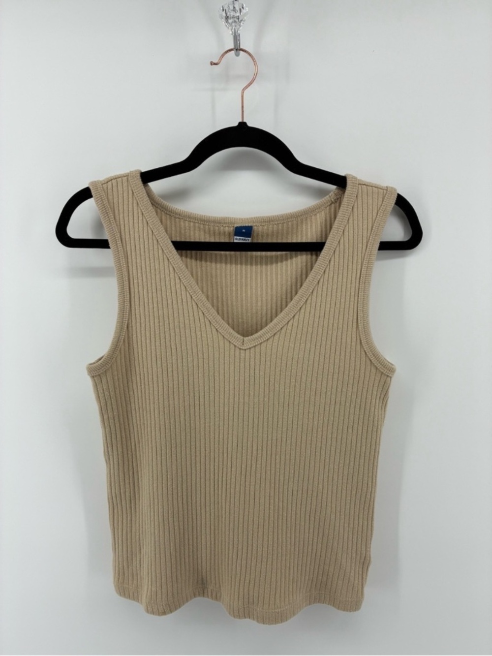 MASSIVE $10 SALE Ribbed V-Neck Tank Top in Beige